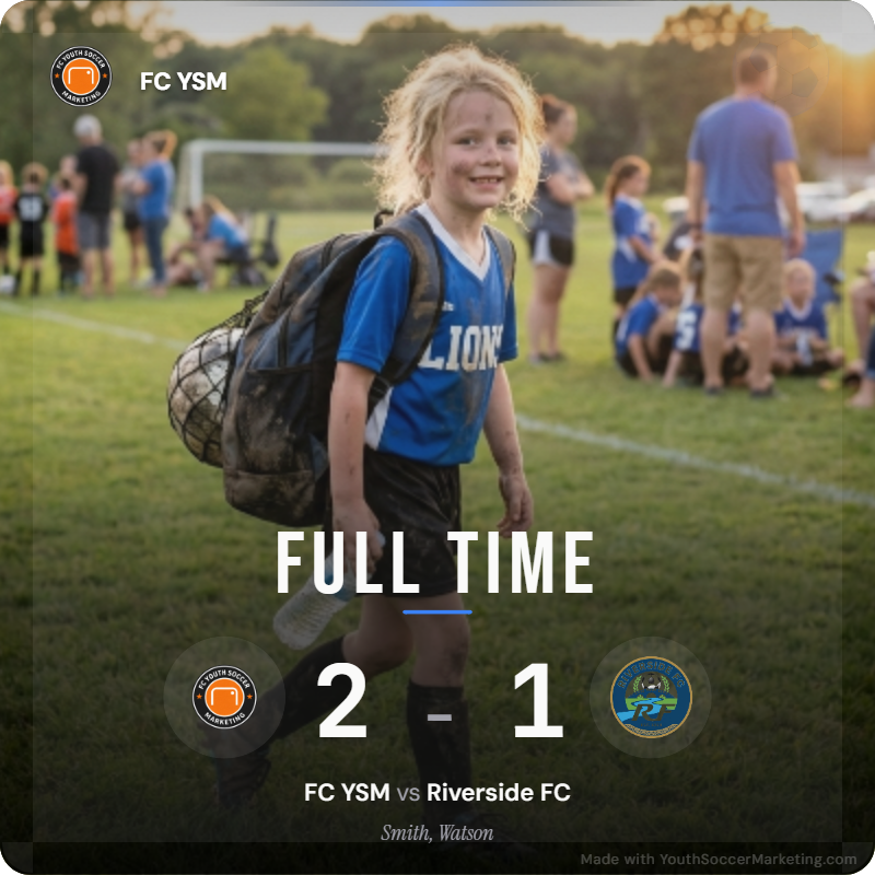 Youth soccer final score graphic created with Give and Go