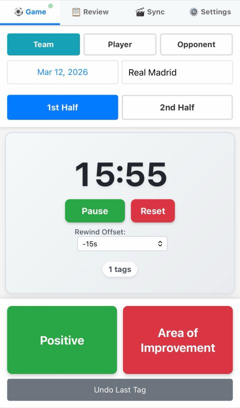 Soccer Tagger match event tagger