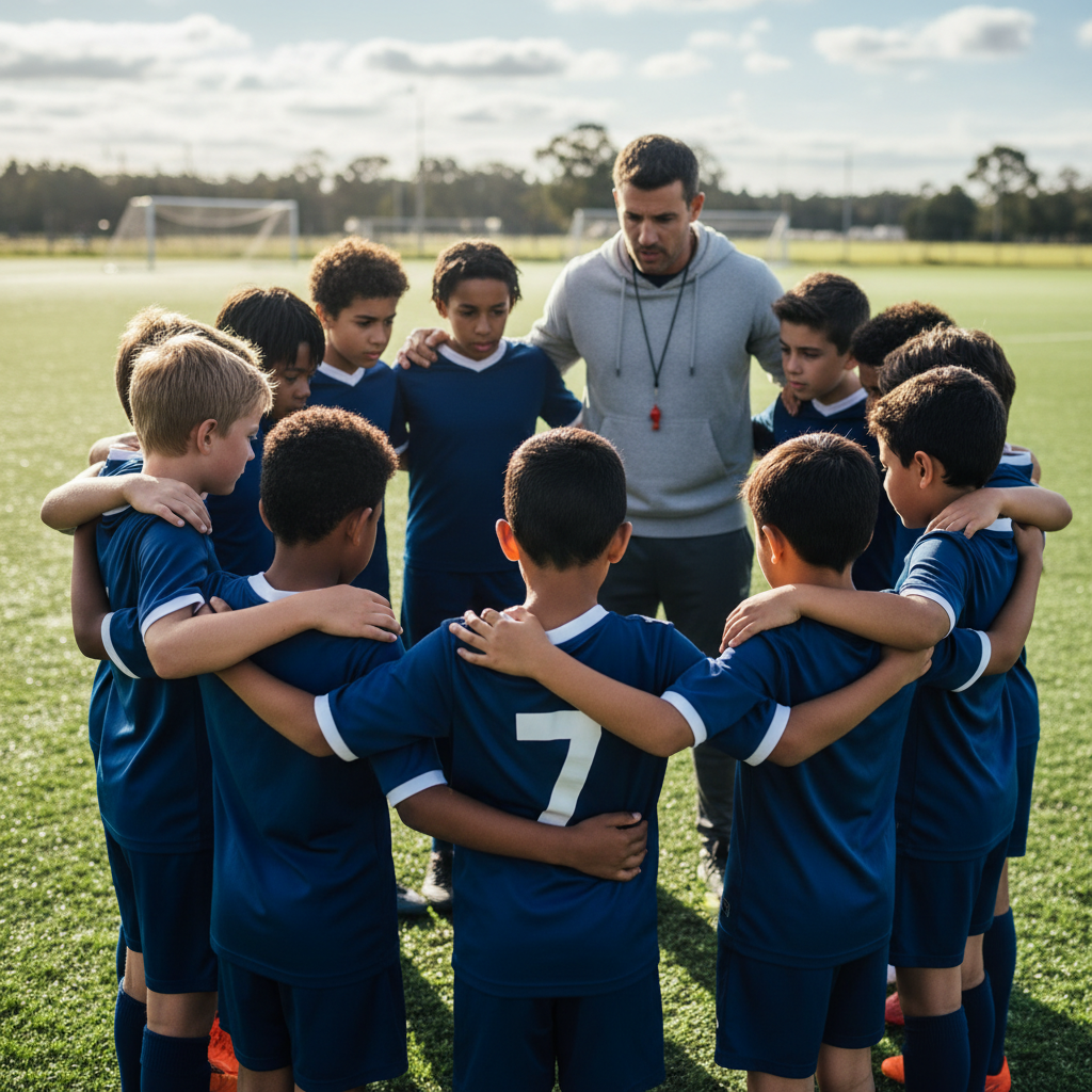Team huddle before a match